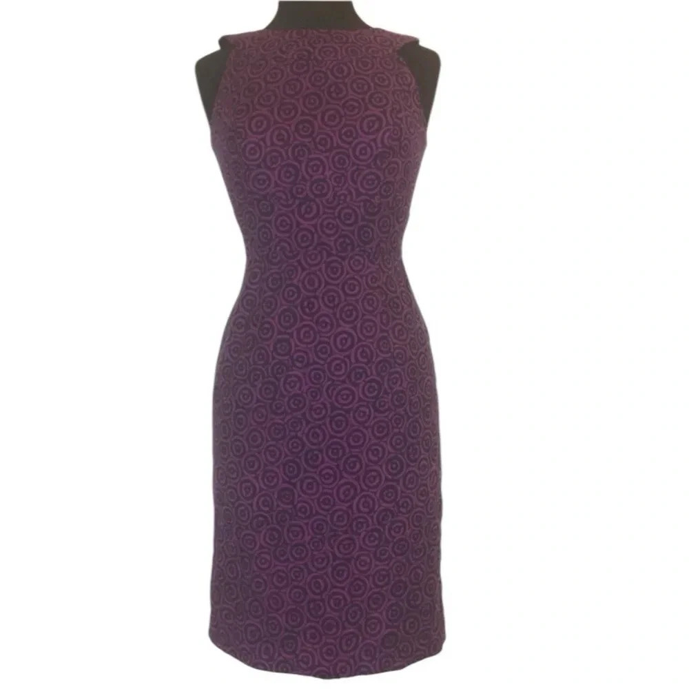 Adrianna Papell Womens Sleeveless Purple Sheath Dress